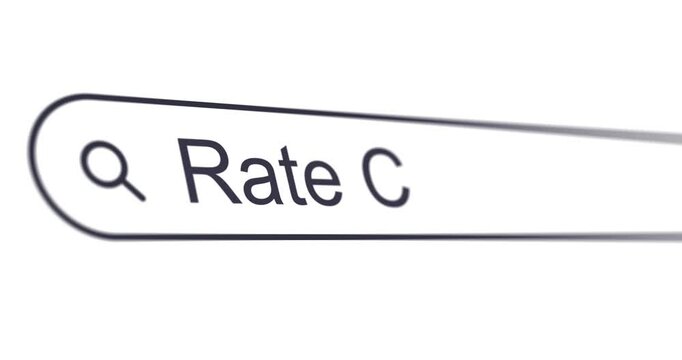 Typing words Rate cuts into search box, search bar close-up, looking for loan rates reduction, footage