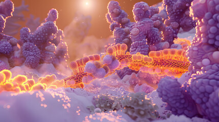 3D illustration of an enzymes allosteric