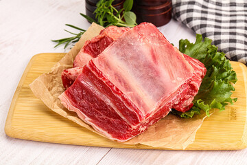 Raw beef rib for cooking
