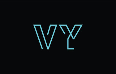 Illustration of creative typography featuring stylized letters V and Y with a minimal blue color theme, suitable for branding and graphic design inspiration.