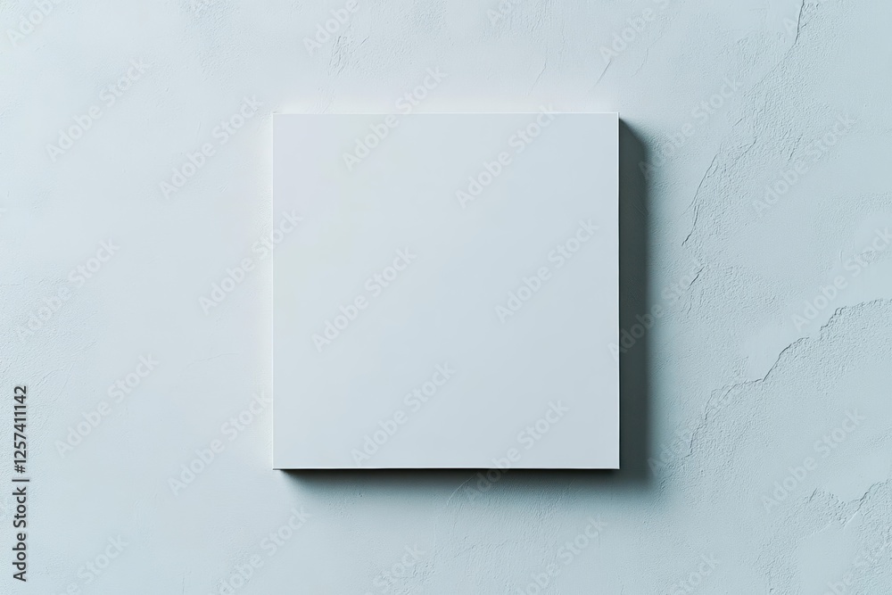 Leinwandbilder white square object mounted on a plain wall with neutral background