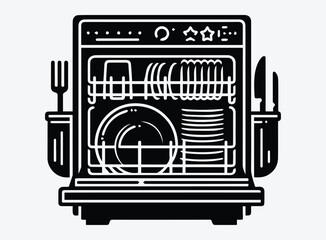 Dishwasher Silhouette Vector Unique Designs