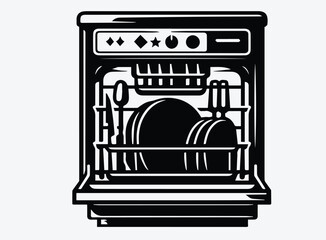 Dishwasher Silhouette Vector Unique Designs