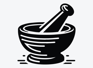 Mortar and Pestle Silhouette Vector Unique Designs