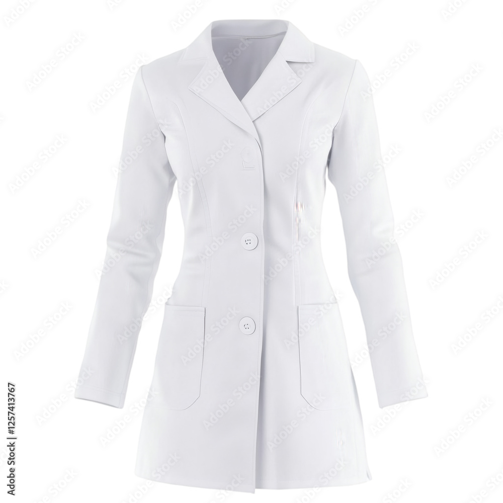 Poster realistic high-quality isolated object of a doctors white coat, neatly folded, professional medical 