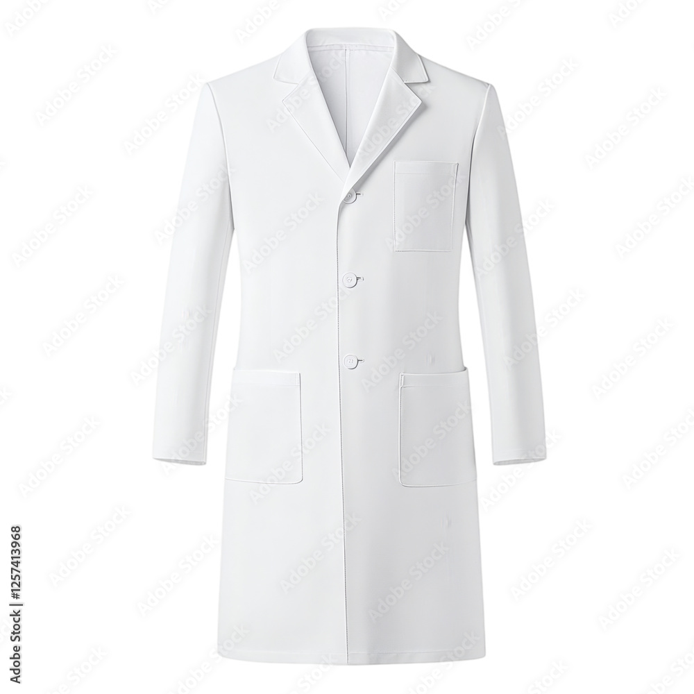 Poster realistic high-quality isolated object of a doctors white coat, neatly folded, professional medical 