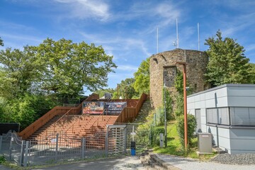 Eingang zur Freilichtbühne Loreley, Sankt Goarshausen, Rheinland-Pfalz, Deutschland