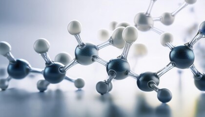 Obraz premium Innovative translucent modeling of firefly zinc and bisabolol molecules on a clean white background