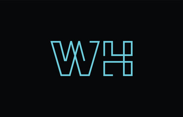 Illustration of creative typography featuring stylized letters W and H with a minimal blue color theme, suitable for branding and graphic design inspiration.