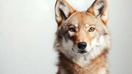 Obraz premium Portrait of a wolf on a white background. Close-up.