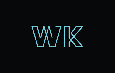 Illustration of creative typography featuring stylized letters W and K with a minimal blue color theme, suitable for branding and graphic design inspiration.
