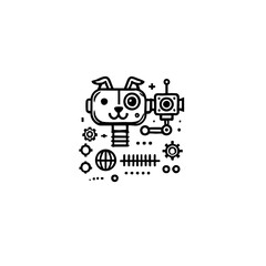 Futuristic animal robot vector illustration with a sleek and modern design. Perfect for sci-fi projects, branding, merchandise, and digital art.