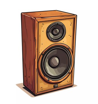 wooden speaker cartoon style clip art preview