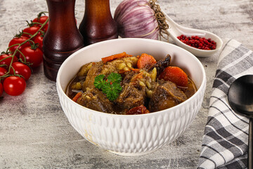 Gourmet Oxtail beef soup with vegetables