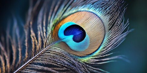 Obraz premium a close up of a peacock feather