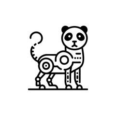 Futuristic animal robot vector illustration with a sleek and modern design. Perfect for sci-fi projects, branding, merchandise, and digital art.