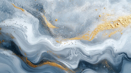 Abstrakcyjny wz&oacute;r fali biało czarnej z dodatkiem złota, tło dla projektu, tapeta generative ai 