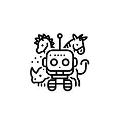 Futuristic animal robot vector illustration with a sleek and modern design. Perfect for sci-fi projects, branding, merchandise, and digital art.