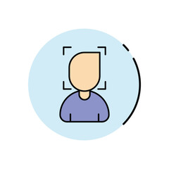 Face recognition vector icon