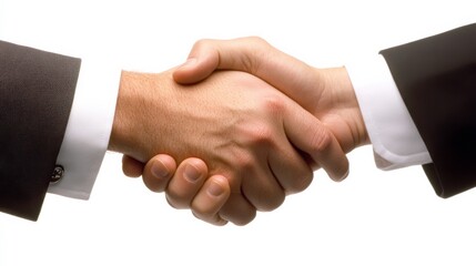 Business partners shaking hands in agreement for future success