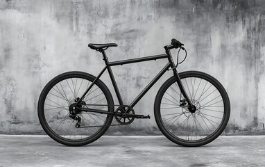 Obraz premium a bicycle parked in front of a wall