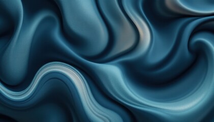 Fototapeta premium Abstract blue silk waves with smooth flowing textures and elegant patterns