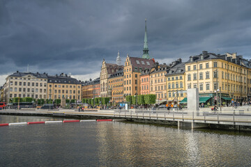 Naklejka premium Altbauten am Kornhamnstorg, Munkbroleden, Altstadt Gamal Stan, Stockholm, Schweden