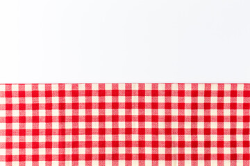 red and white tablecloth