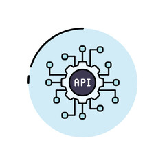 Fototapeta premium API connection vector icon