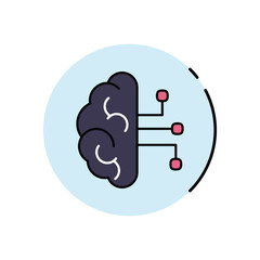 Brain with neural links vector icon