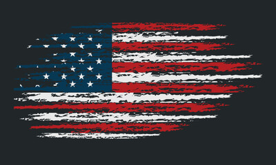 Flag of the USA. Vintage American flag grunge style. Flag of the United States.