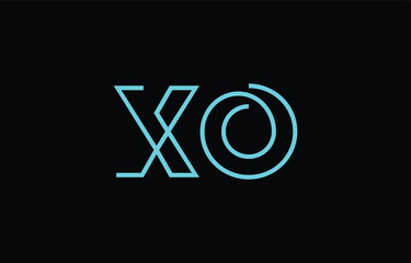 Illustration of creative typography featuring stylized letters X and O with a minimal blue color theme, suitable for branding and graphic design inspiration.