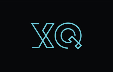Illustration of creative typography featuring stylized letters X and Q with a minimal blue color theme, suitable for branding and graphic design inspiration.