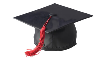 College Graduation Cap, Isolated on White
