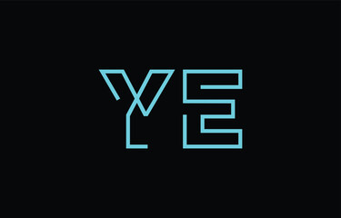 Illustration of creative typography featuring stylized letters Y and E with a minimal blue color theme, suitable for branding and graphic design inspiration.