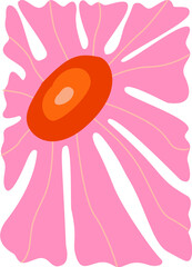Pink Retro Floral Poster
