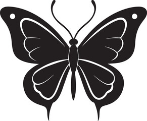 butterfly silhouette, black and white silhouette, vector and illustration