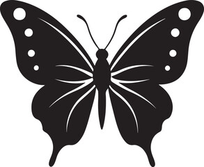 butterfly silhouette, black and white silhouette, vector and illustration