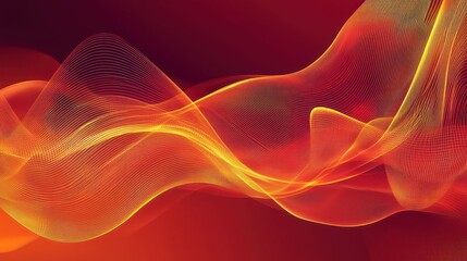 Abstract fiery orange and red wave flow.