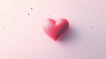 Pink Heart on Pink Background, A Romantic Minimalist Image