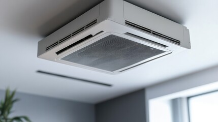 Ceiling-mounted air conditioner in modern office