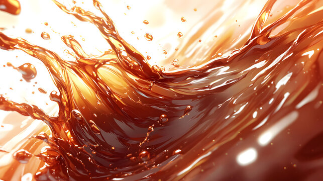 Abstract Brown Liquid Splash Dynamic Flow and Texture