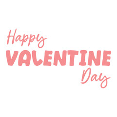 Happy valentines day text in pink color, for greeting card, banner, social media