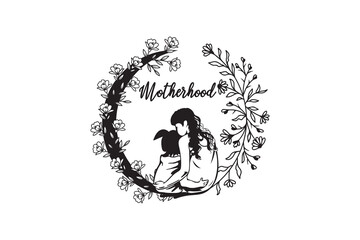 Motherhood, mother love Nature quote T Shirt Design