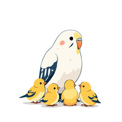 Vsai mother bird protecting chicks, parental care in the animal kingdom