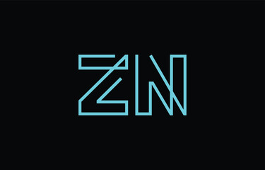 Illustration of creative typography featuring stylized letters Z and N with a minimal blue color theme, suitable for branding and graphic design inspiration.