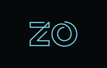 Illustration of creative typography featuring stylized letters Z and O with a minimal blue color theme, suitable for branding and graphic design inspiration.