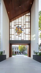 Modern Architectural Design Featuring Artistic Entrance Hall