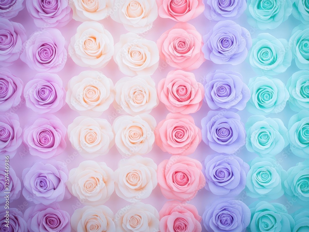 Poster colorful roses arranged in a beautiful pattern for vibrant wallpaper design or background use