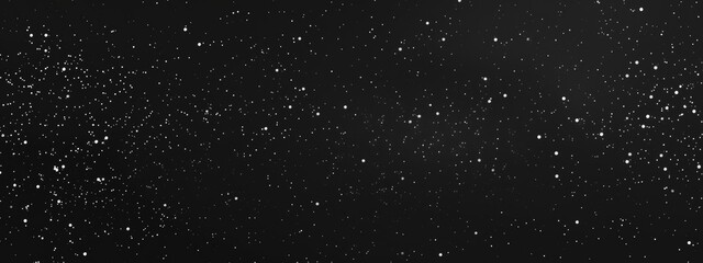 Abstract Minimalistic Stars Pattern on Black Background for Design Banner Template with Central White Space for Text. Simple Geometric Modern Wallpaper with Copy Space on Black Background.